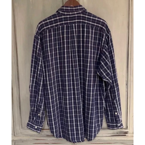 Ralph Lauren Blue Plaid Flannel Shirt Sz Large - Picture 2 of 5